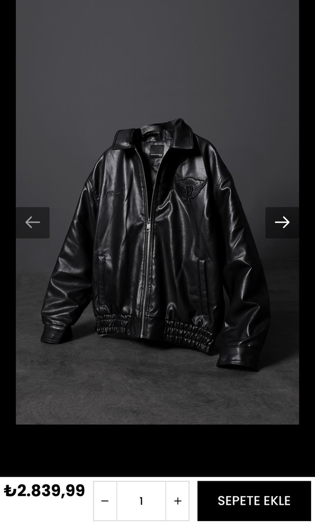 Siyah Deri Kadın Biker Ceket - Görsel 2