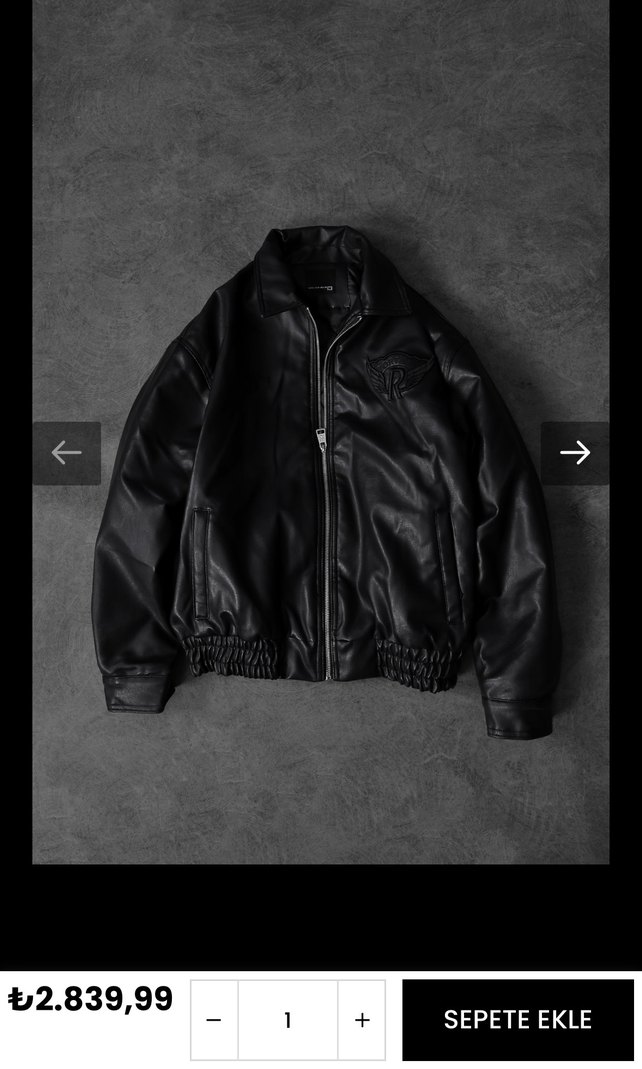 Siyah Deri Kadın Biker Ceket - Görsel 4