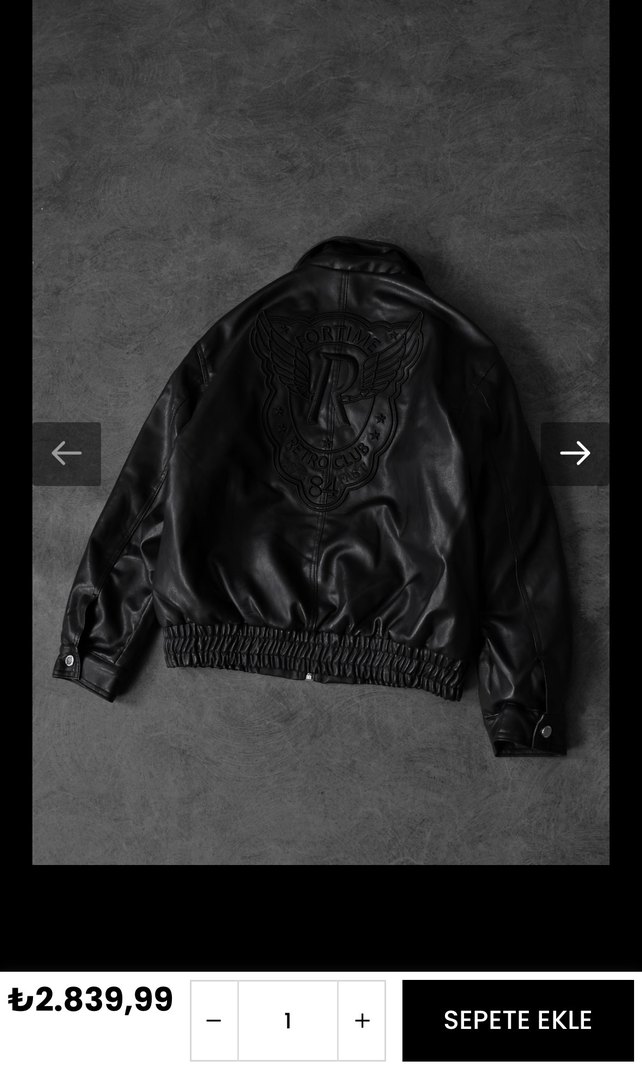 Siyah Deri Kadın Biker Ceket - Görsel 3