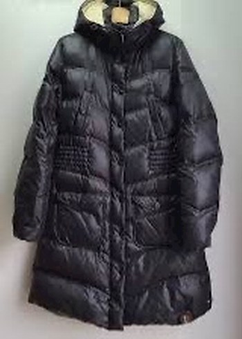 Kadın Siyah Midi Kemerli Kışlık Mont - Görsel 7