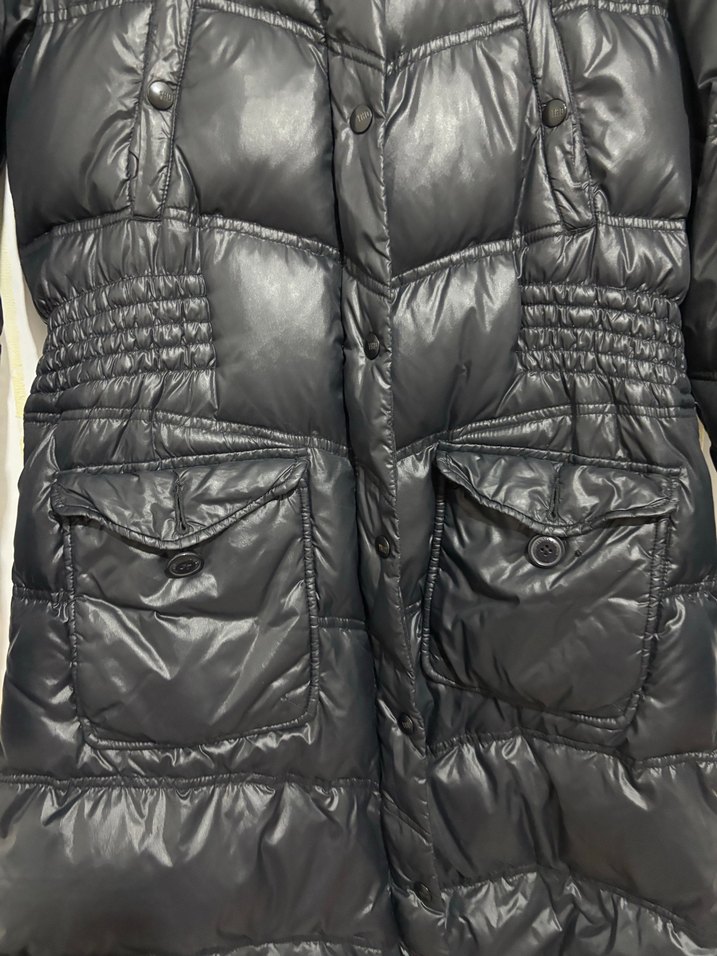 Kadın Siyah Midi Kemerli Kışlık Mont - Görsel 2