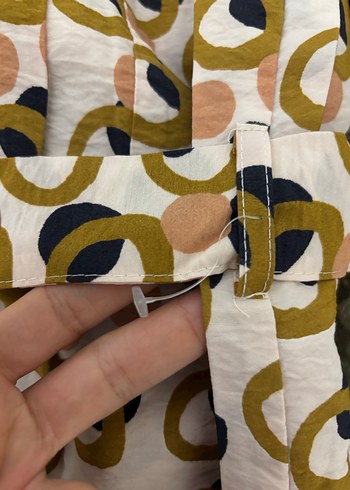 Desenli uzun kollu gömlek elbise - Görsel 4