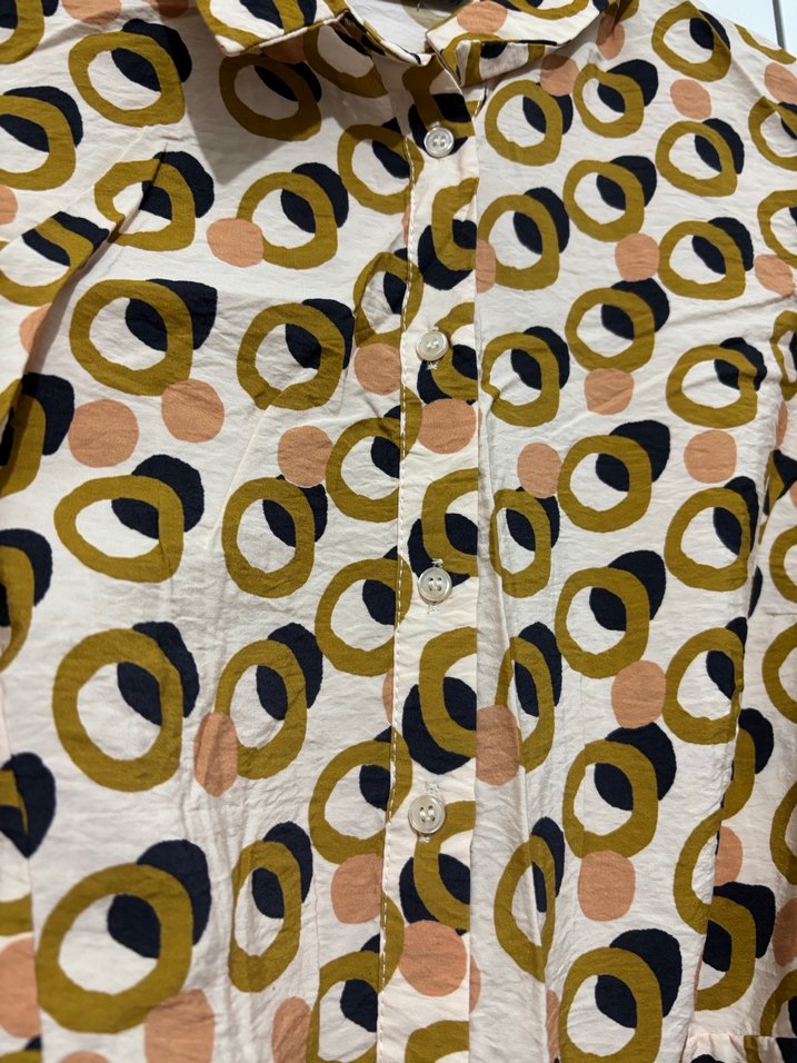 Desenli uzun kollu gömlek elbise - Görsel 5