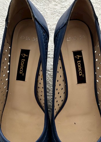 Mavi Tokalı Kadın Topuklu Babet - Görsel 2