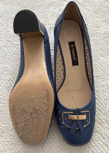 Mavi Tokalı Kadın Topuklu Babet - Görsel 3