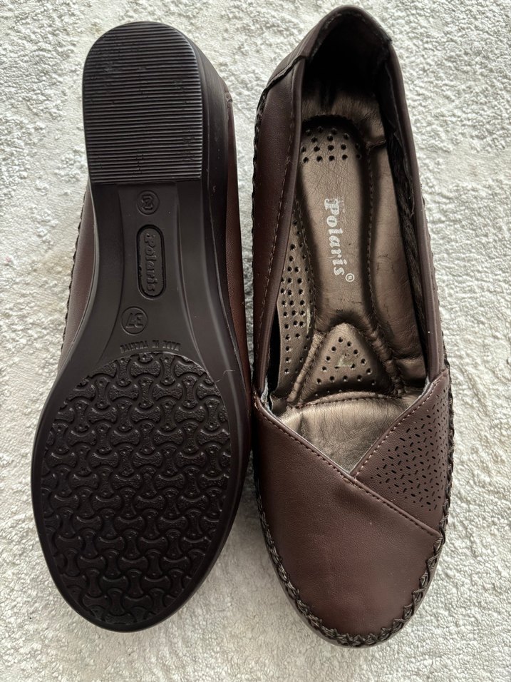 Kahverengi Dolgu Topuklu Kadın Babet - Görsel 3