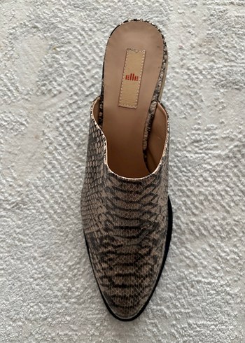 Kahverengi Yılan Desenli Topuklu Ayakkabı - Görsel 3