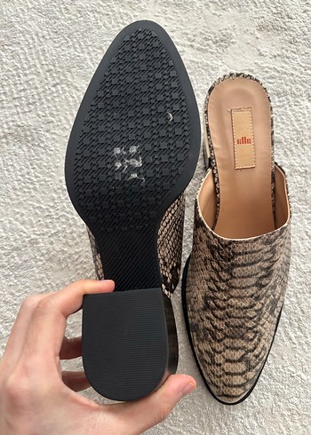 Kahverengi Yılan Desenli Topuklu Ayakkabı - Görsel 4