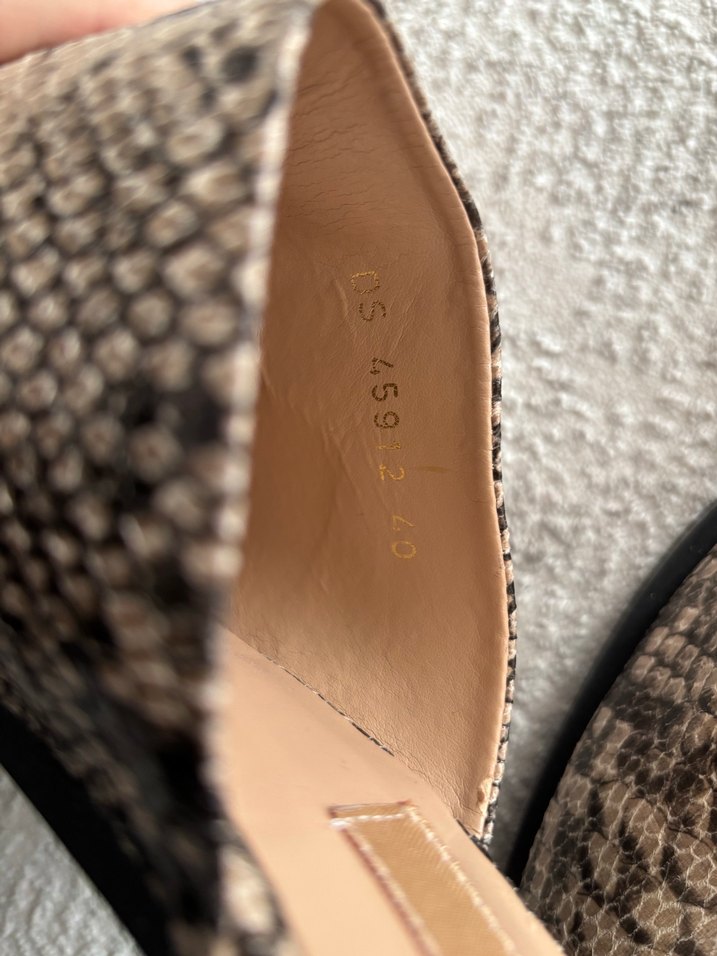 Kahverengi Yılan Desenli Topuklu Ayakkabı - Görsel 5