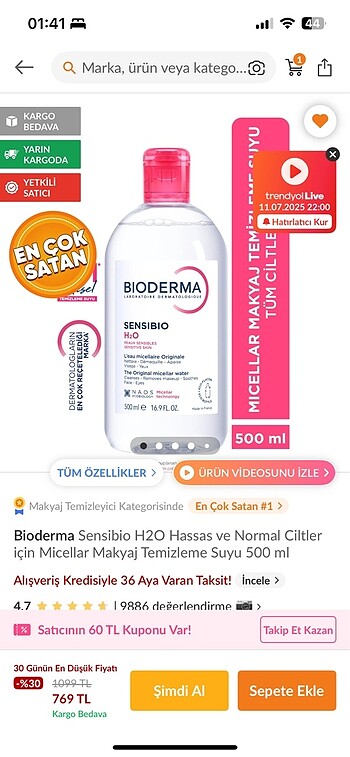  Beden Renk Bioderma Sensibio Micelar Su
