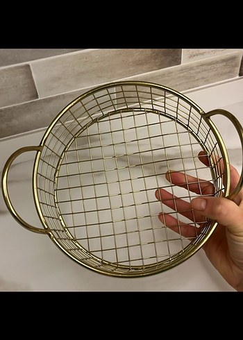 Beden Renk Parlak Altın Renkli Metal Sepet HmHome