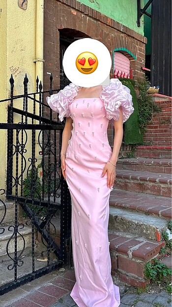 Pembe incili abiye