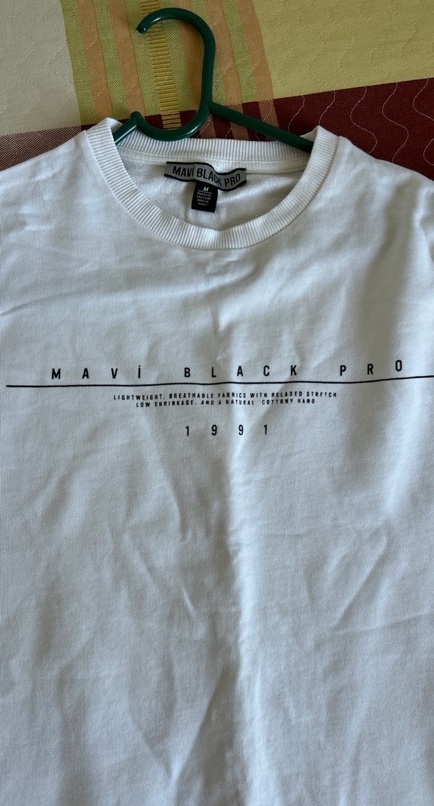 Beyaz Baskılı Pamuklu Uzun Kollu Sweatshirt - Görsel 2