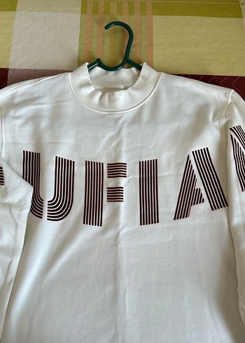 Beyaz Baskılı ErkekSweatshirt - Görsel 2