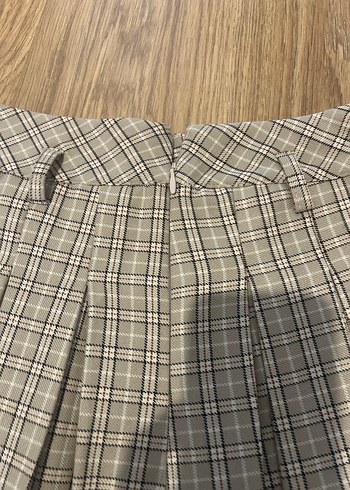 XSIDE Beli Kemerli Ekose Pileli Etek - Görsel 7