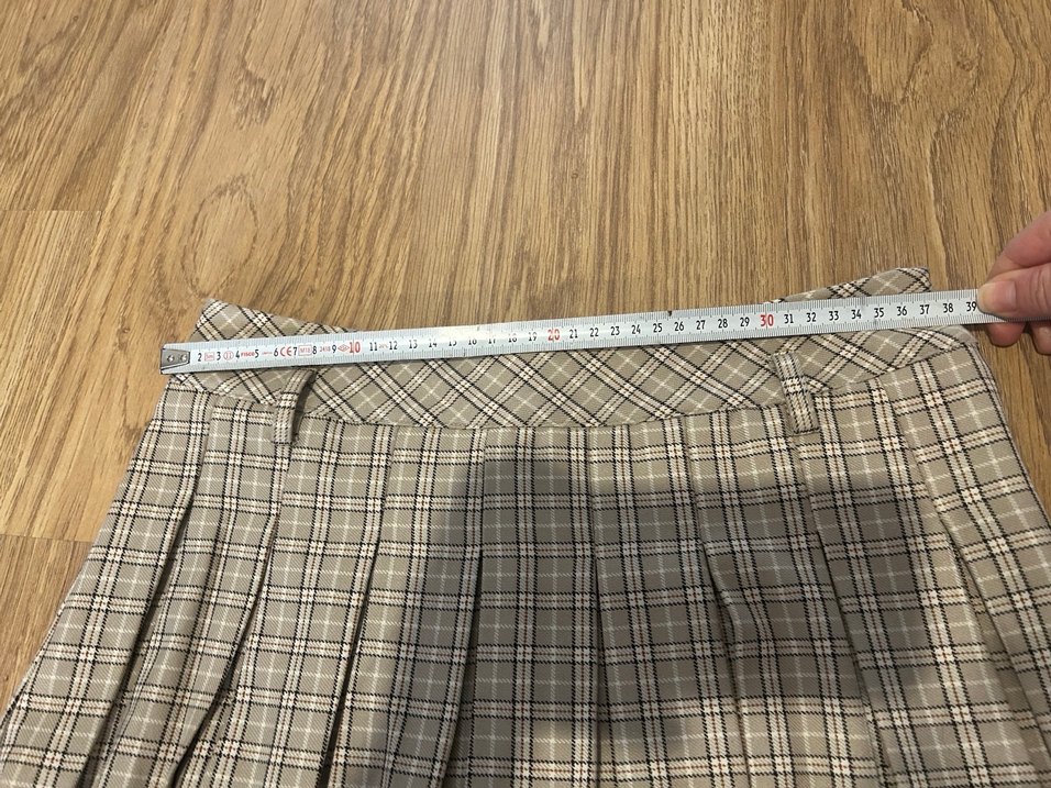 XSIDE Beli Kemerli Ekose Pileli Etek - Görsel 5