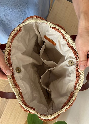 Deniz Kabuğu Çanta | Kağıt İp | Deri Sap - Görsel 5