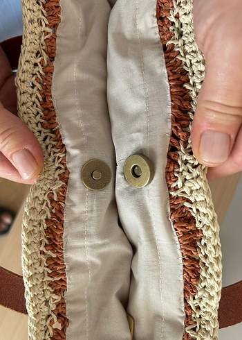 Deniz Kabuğu Çanta | Kağıt İp | Deri Sap - Görsel 4