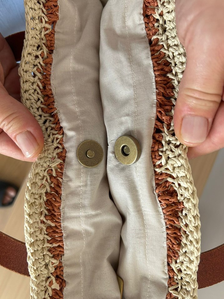 Deniz Kabuğu Çanta | Kağıt İp | Deri Sap - Görsel 4