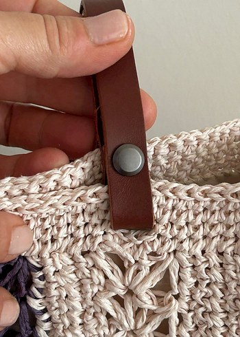 Mor Pembe Yıldızlar Kağıt İp | Deri Sap - Görsel 4