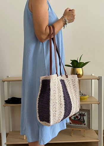 Mor Pembe Yıldızlar Kağıt İp | Deri Sap - Görsel 3