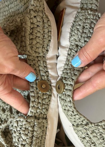 Yeşil Rafya Bohem Çanta - Görsel 6