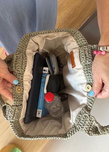 Yeşil Rafya Bohem Çanta - Görsel 8