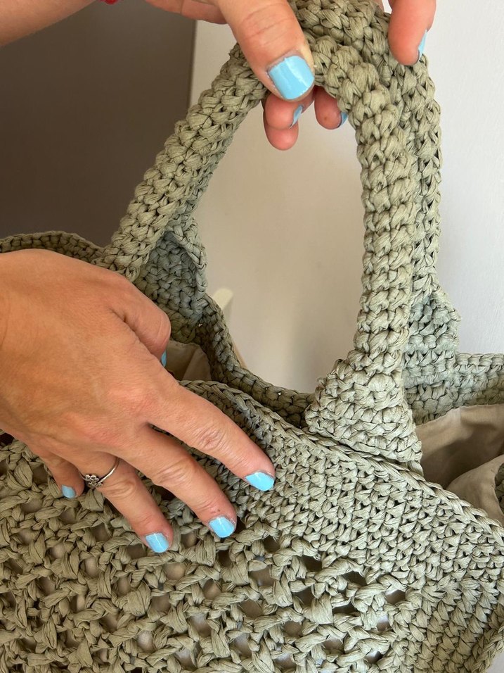 Yeşil Rafya Bohem Çanta - Görsel 5