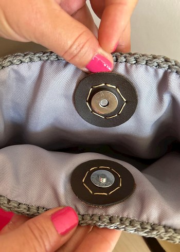 Gri Yıldız Çapraz Çanta | Deri Sap - Görsel 6