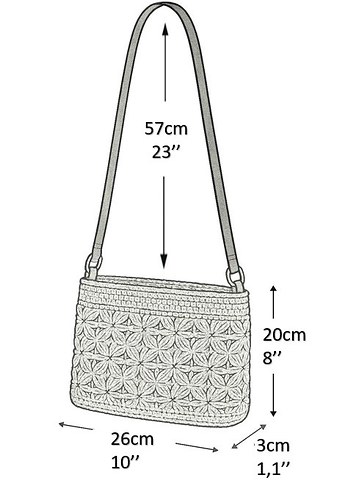 Gri Yıldız Çapraz Çanta | Deri Sap - Görsel 9