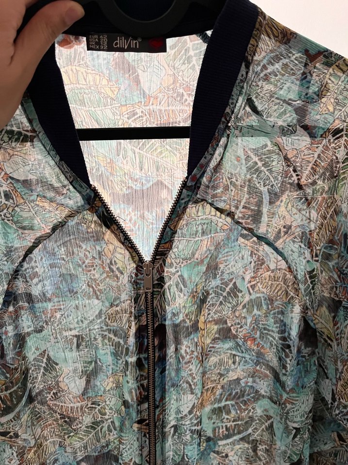 Kadın Çok Renkli Transparan Fermuarlı Ceket - Görsel 3