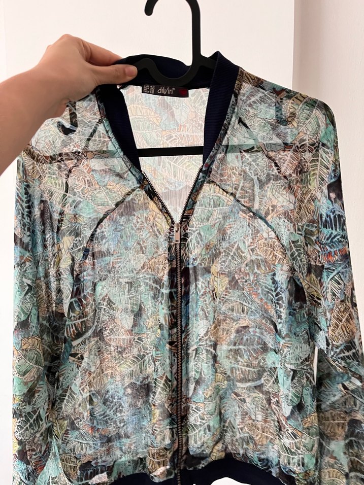 Kadın Çok Renkli Transparan Fermuarlı Ceket - Görsel 2