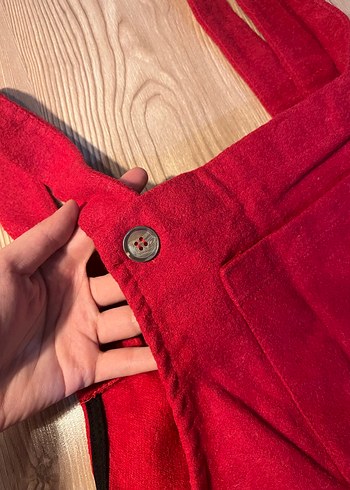 Kırmızı Askılı Sloper Elbise - Görsel 2