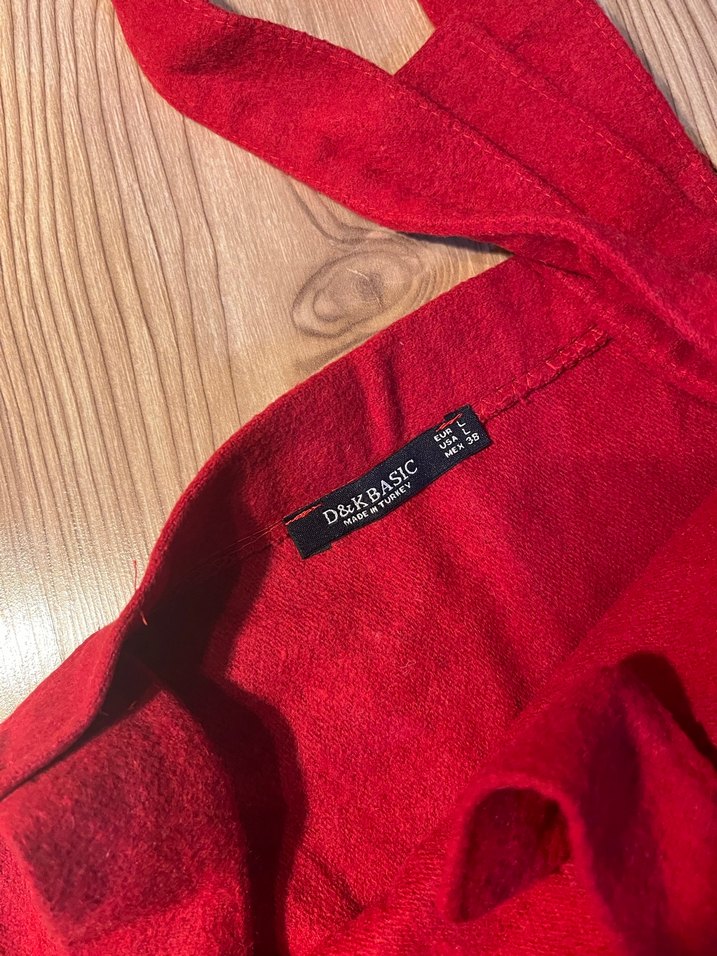 Kırmızı Askılı Sloper Elbise - Görsel 3