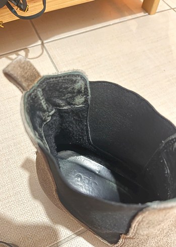 Bej Süet Kadın Bot, Kalın Topuklu - Görsel 5