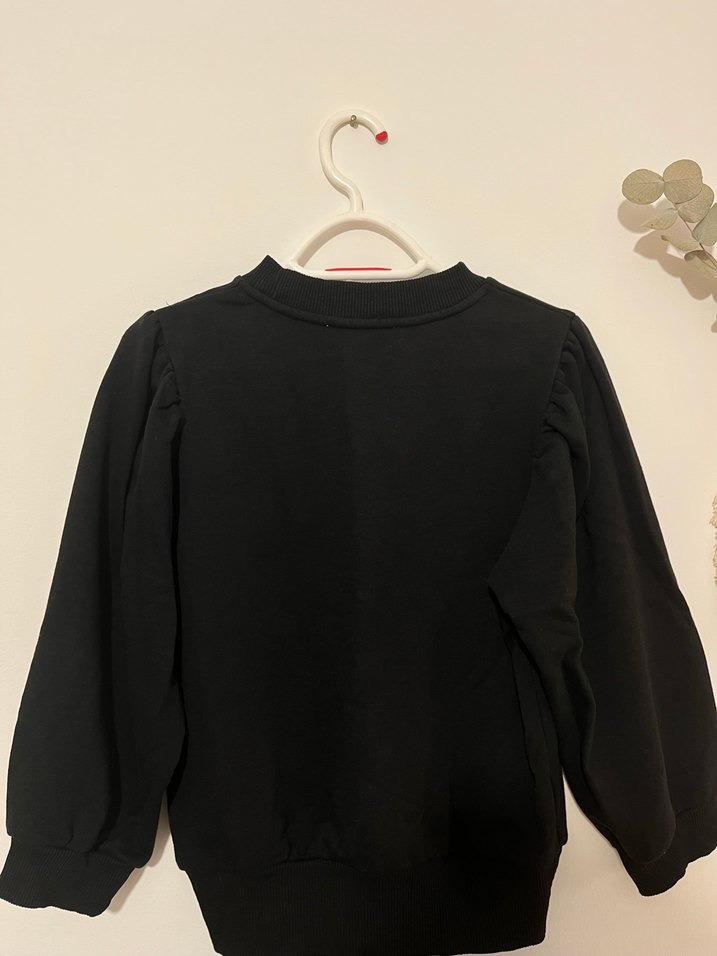 Siyah Kadın Bisiklet Yaka Sweatshirt - Görsel 3