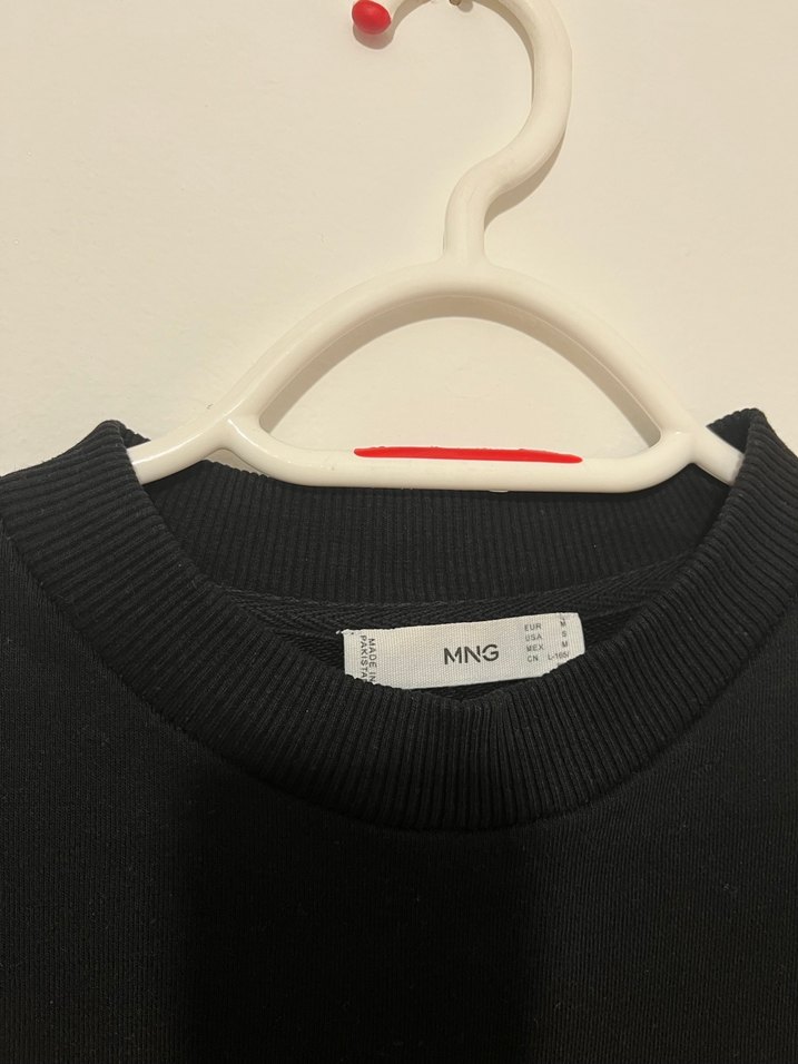 Siyah Kadın Bisiklet Yaka Sweatshirt - Görsel 2