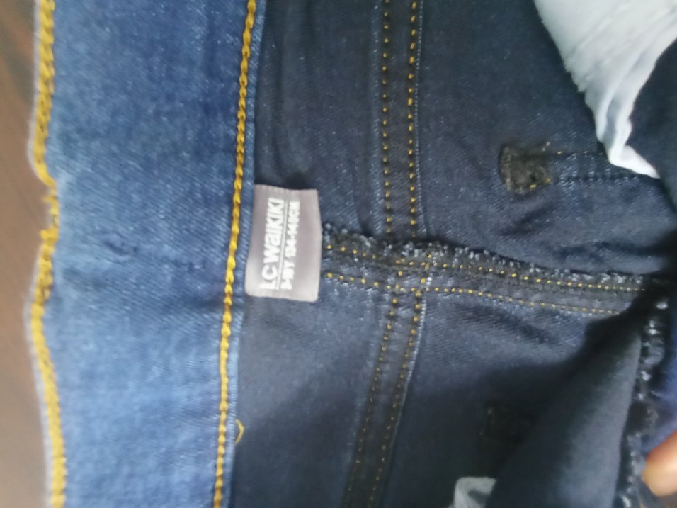 Düğmeli Mavi Kadın Slim Denim Pantolon - Görsel 2