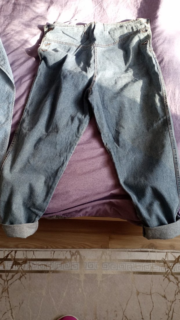 Kadın Gri Mavi Bol Kesim Kot Pantolon - Görsel 2