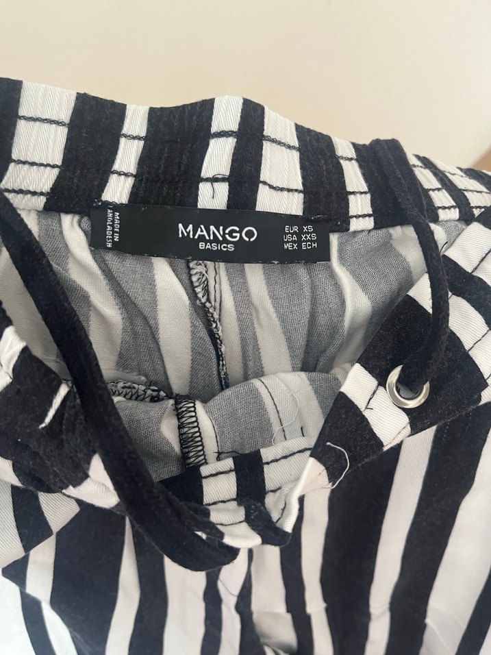 Siyah-beyaz Zebra Desenli Pilili Kadın Pantolon - Görsel 2