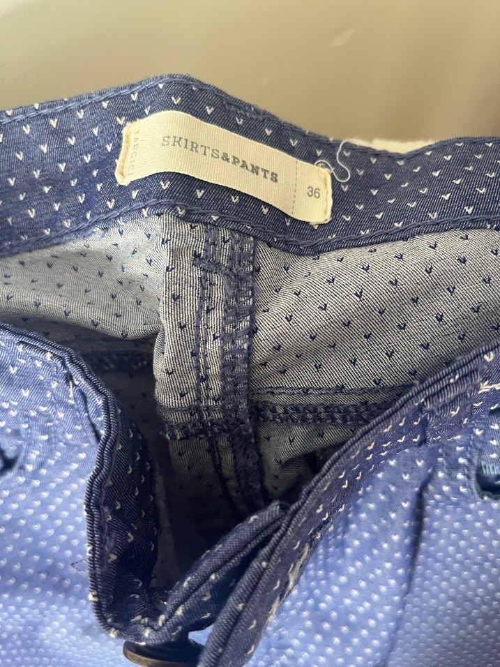 Düğmeli Lacivert Kadın Midi Kot Pantolon - Görsel 2