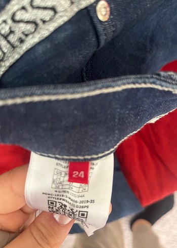 Çizgili Kemerli Mavi Kadın Jean - Görsel 3