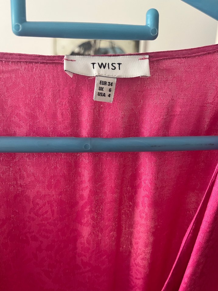 Pembe V Yaka Dökümlü Hamile Bluzu - Görsel 2