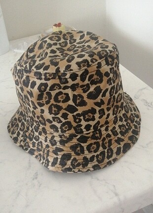 Leopar bucket hat kova şapka