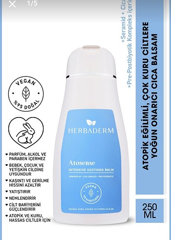 Herbaderm Atosense Yoğun Onarıcı Cica Balsam 250 ml