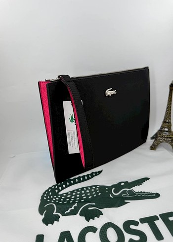 Lacoste Siyah Pembe Fermuarlı Kadın Çanta