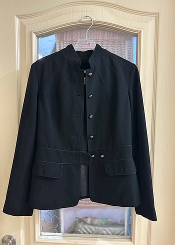 Düğmeli Siyah Kadın Blazer Ceket - Görsel 3