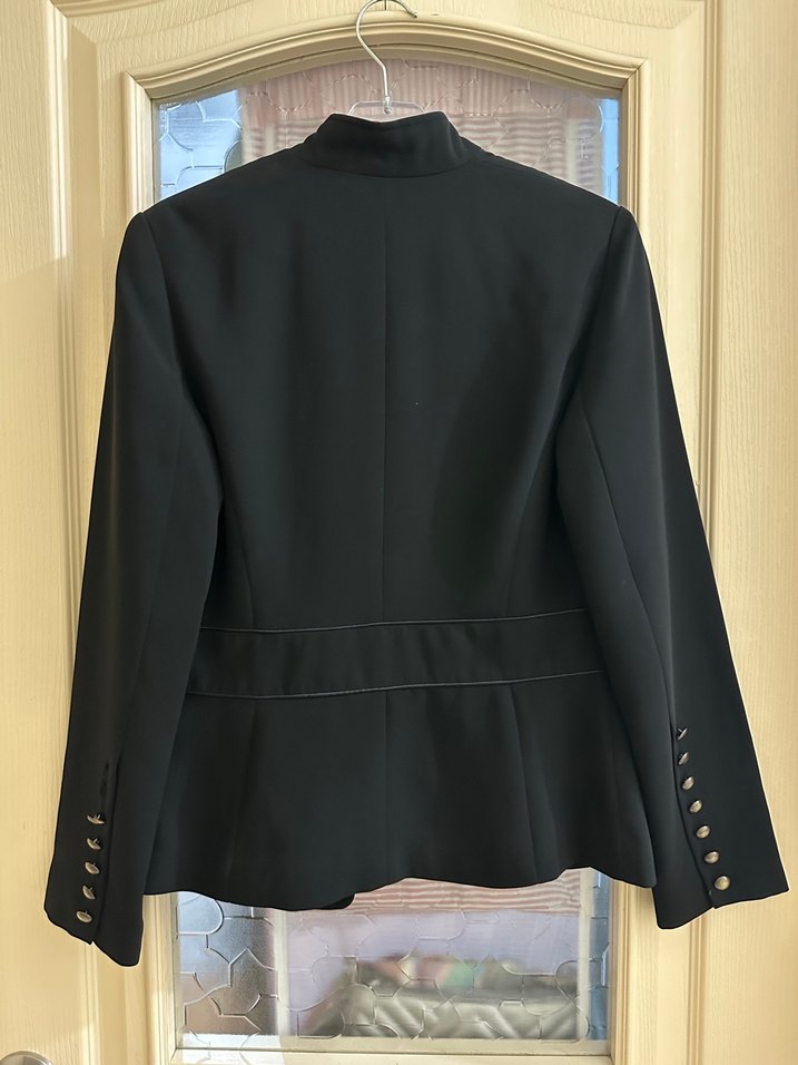 Düğmeli Siyah Kadın Blazer Ceket - Görsel 5