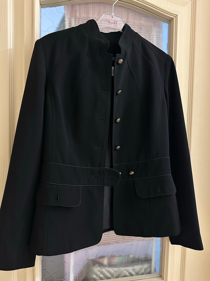 Düğmeli Siyah Kadın Blazer Ceket - Görsel 2