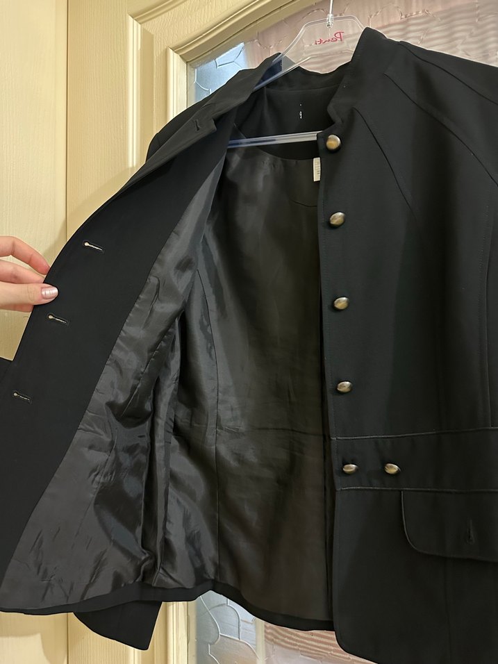 Düğmeli Siyah Kadın Blazer Ceket - Görsel 4